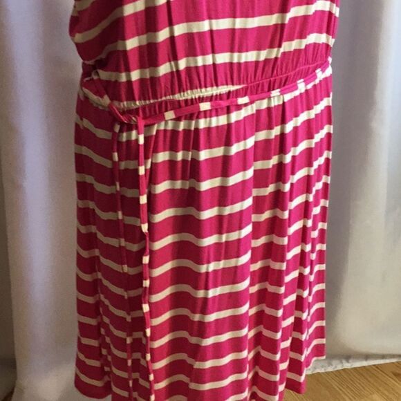 NWOT Lightweight pink & cream striped dress with belt in PXL any SILVERWEAR - Picture 7 of 13